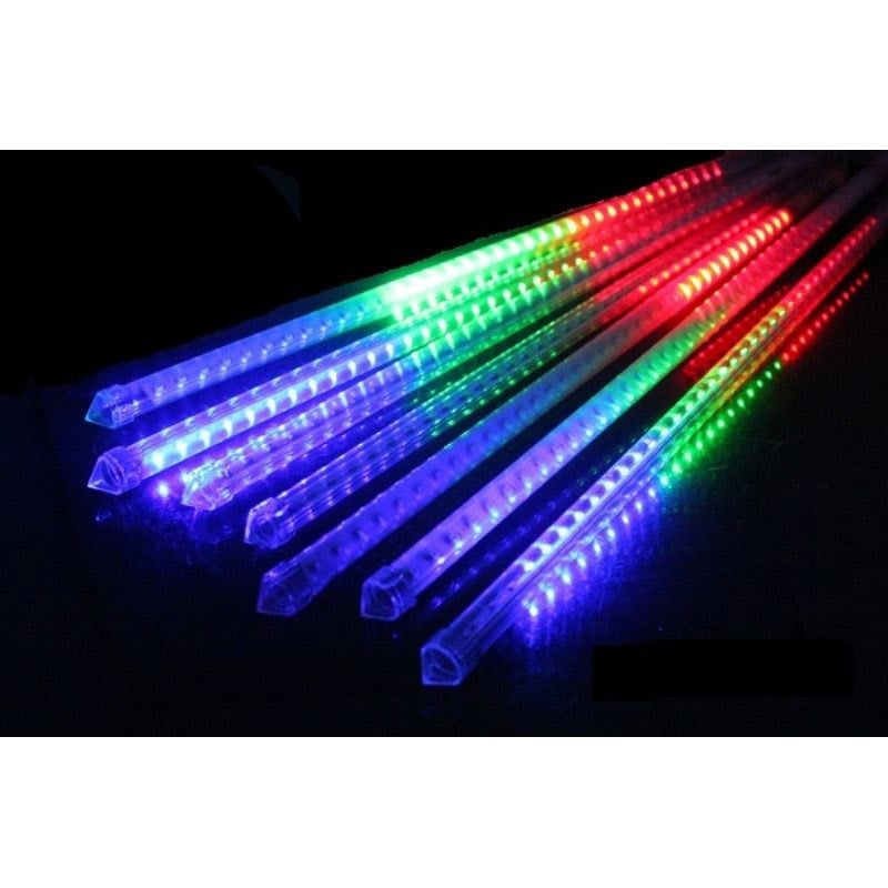 Χριστουγεννιάτικη LED βροχή μετεωριτών 8 τεμάχια x 50cm Πολύχρωμο Rgb